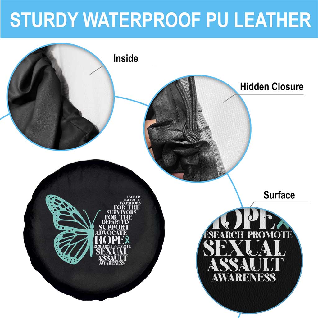 I Wear Teal For Sexual Assault Awareness Spare Tire Cover