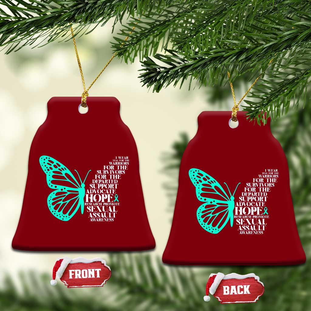 I Wear Teal For Sexual Assault Awareness Ceramic Ornament