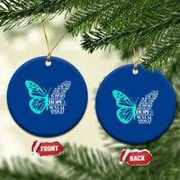 I Wear Teal For Sexual Assault Awareness Ceramic Ornament