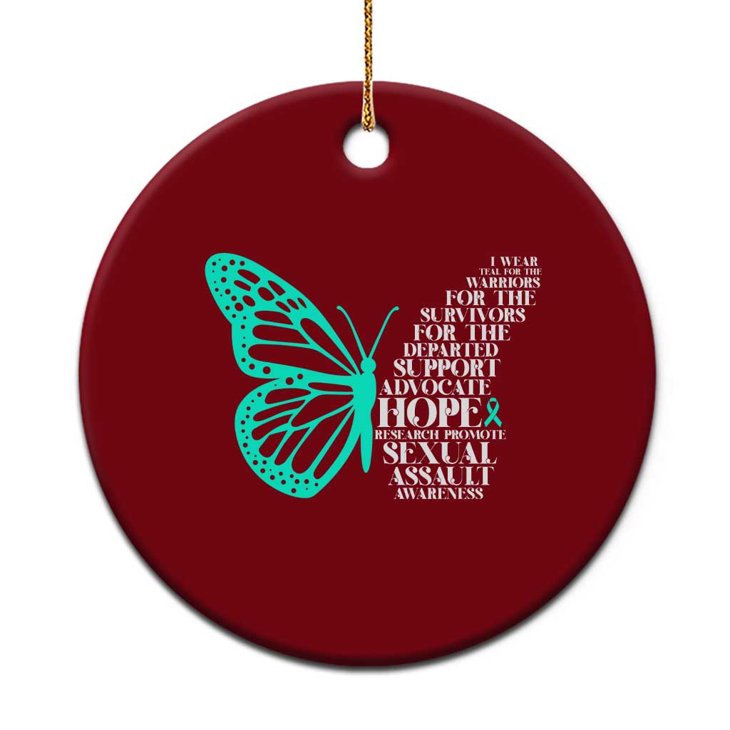 I Wear Teal For Sexual Assault Awareness Ceramic Ornament