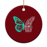 I Wear Teal For Sexual Assault Awareness Ceramic Ornament