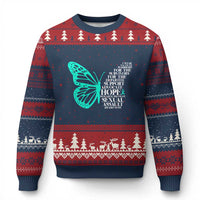 I Wear Teal For Sexual Assault Awareness Ugly Christmas Sweater