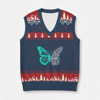 I Wear Teal For Sexual Assault Awareness V-Neck Knit Sweater Vest