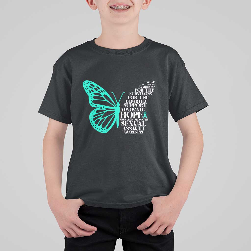 I Wear Teal For Sexual Assault Awareness T Shirt For Kid