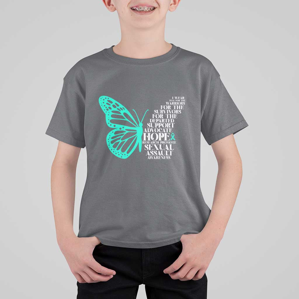 I Wear Teal For Sexual Assault Awareness T Shirt For Kid