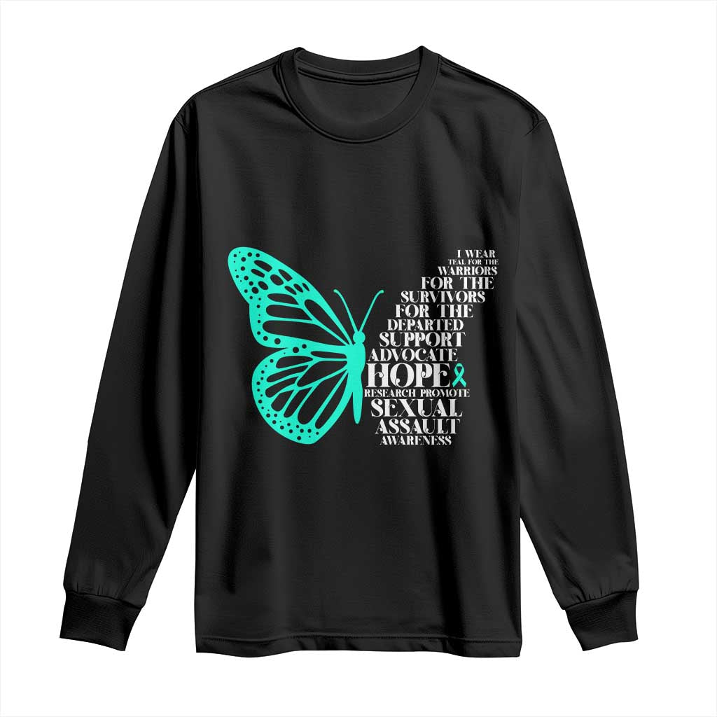 I Wear Teal For Sexual Assault Awareness Long Sleeve Shirt