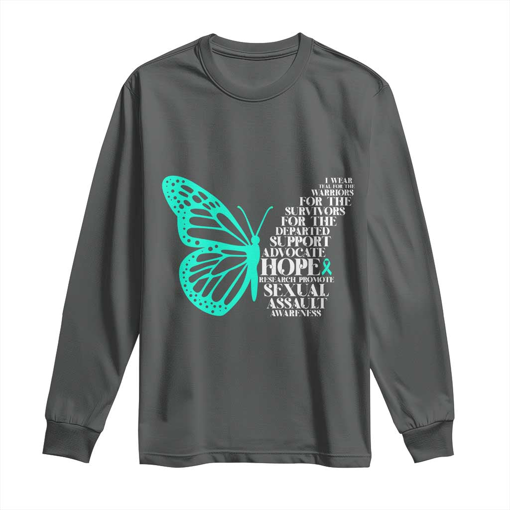 I Wear Teal For Sexual Assault Awareness Long Sleeve Shirt
