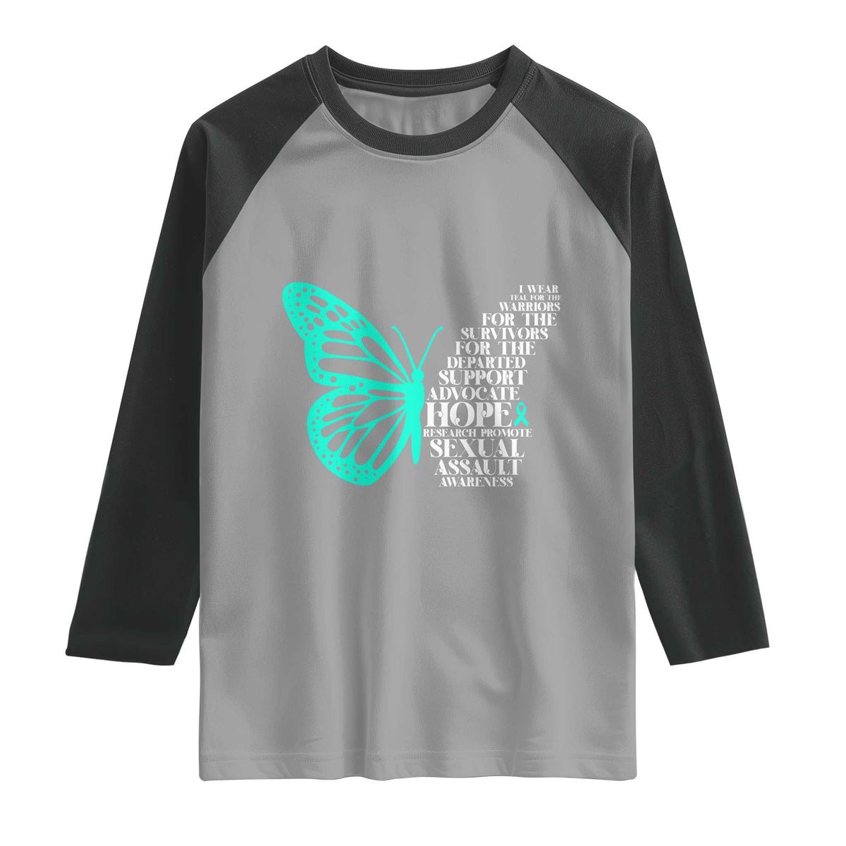 I Wear Teal For Sexual Assault Awareness Raglan Shirt