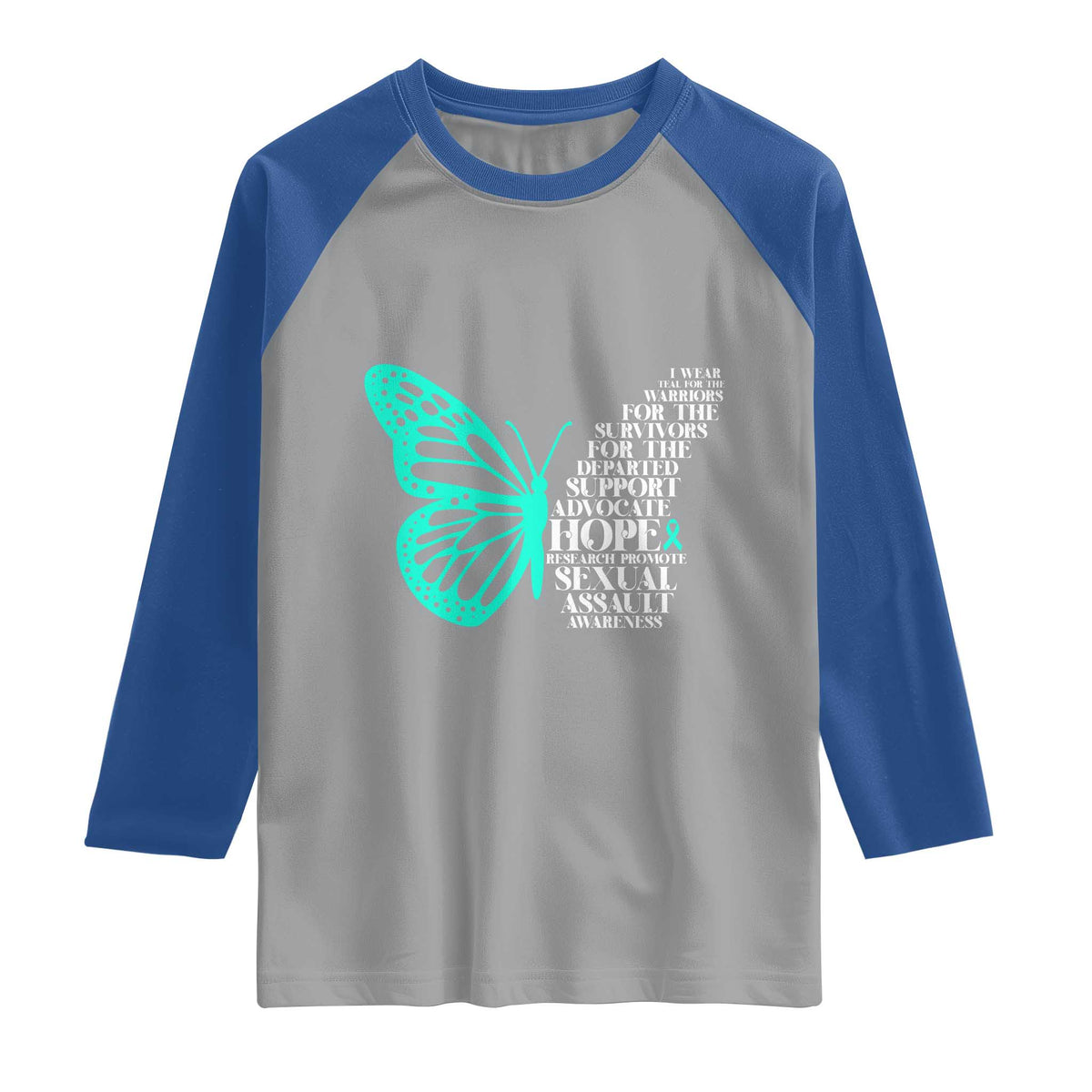 I Wear Teal For Sexual Assault Awareness Raglan Shirt