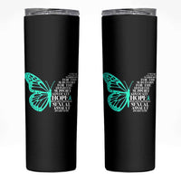 I Wear Teal For Sexual Assault Awareness Skinny Tumbler