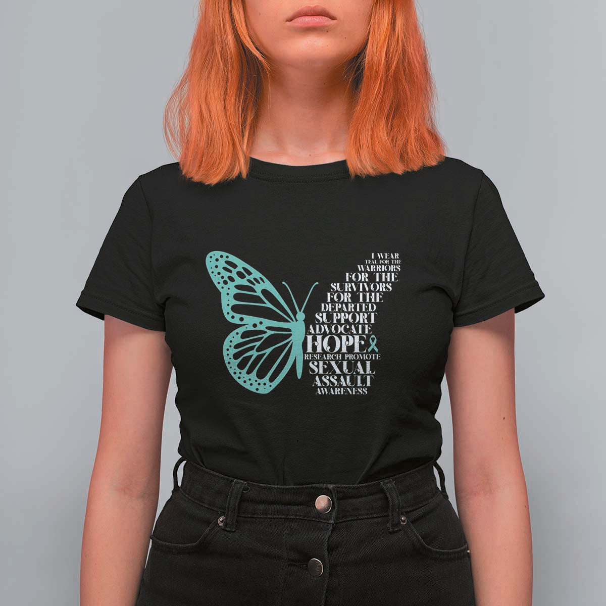 I Wear Teal For Sexual Assault Awareness T Shirt For Women