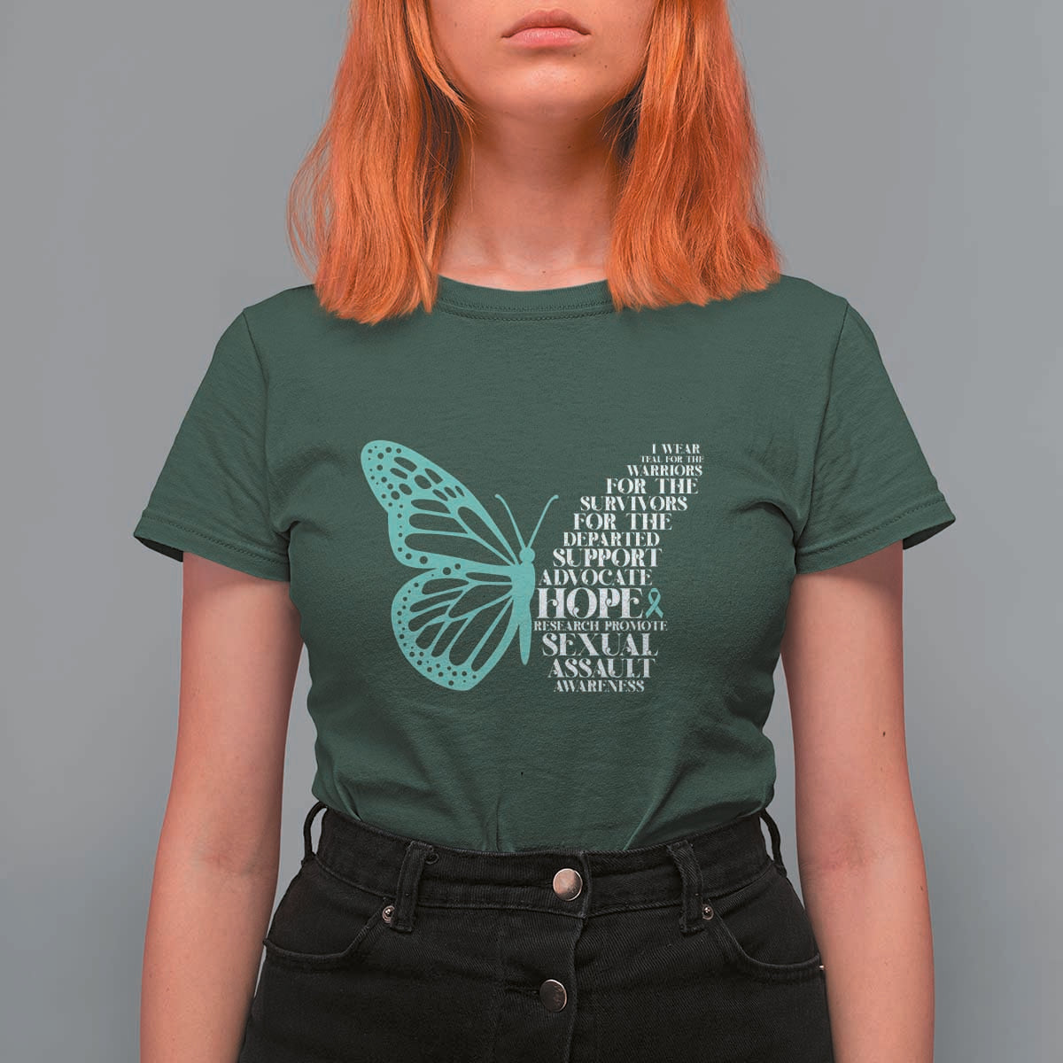 I Wear Teal For Sexual Assault Awareness T Shirt For Women