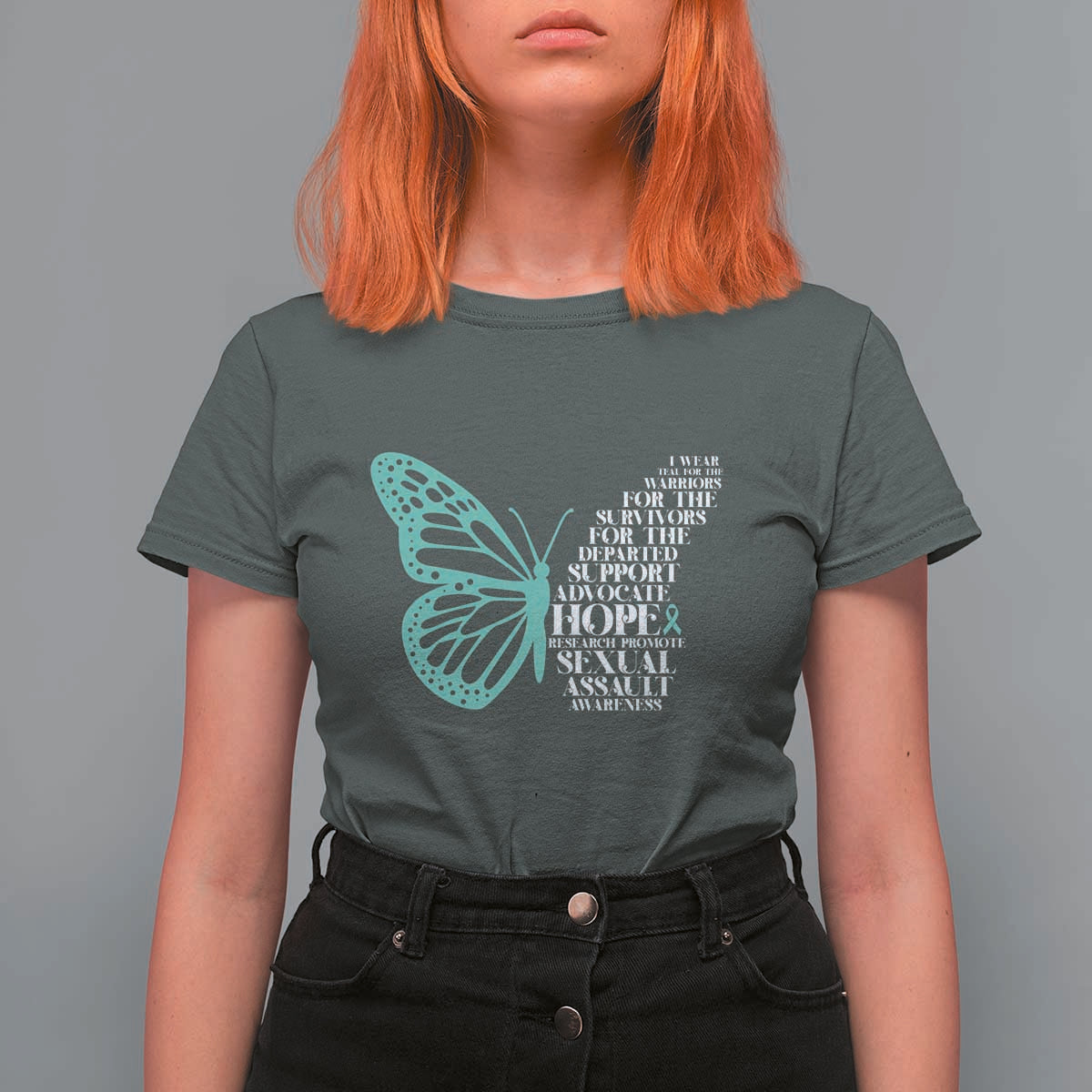 I Wear Teal For Sexual Assault Awareness T Shirt For Women