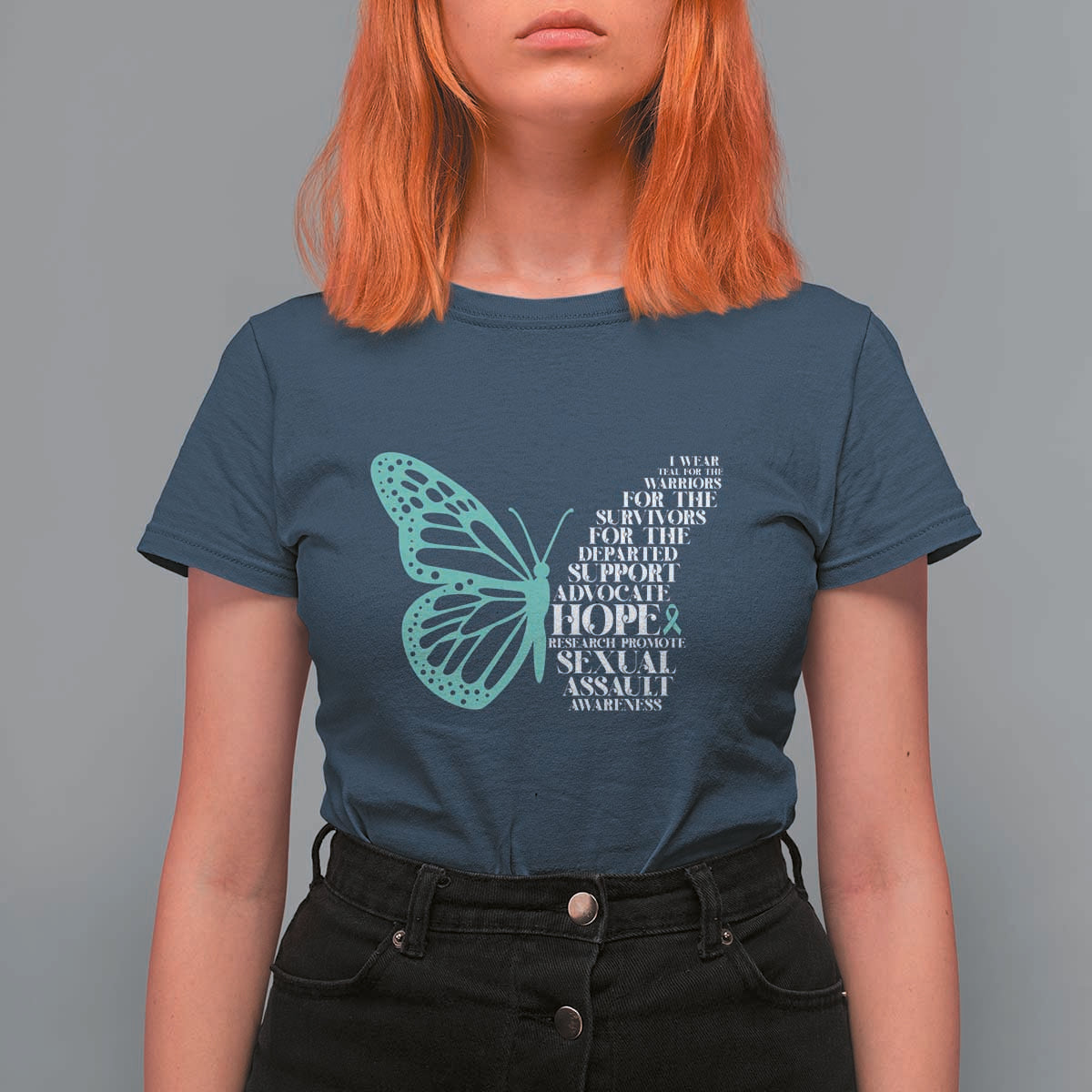 I Wear Teal For Sexual Assault Awareness T Shirt For Women