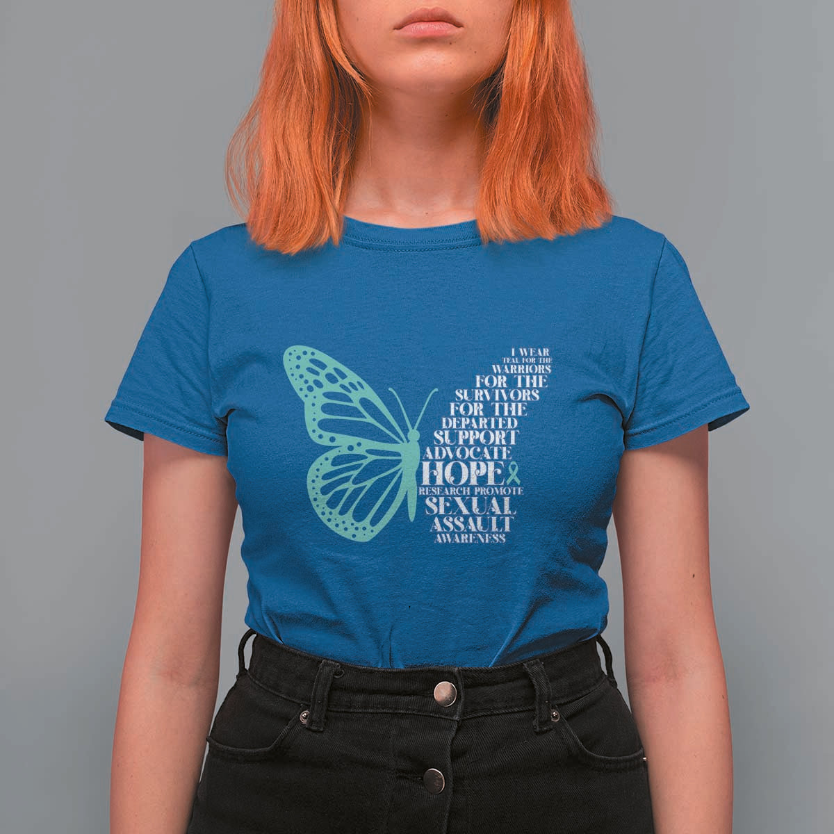 I Wear Teal For Sexual Assault Awareness T Shirt For Women