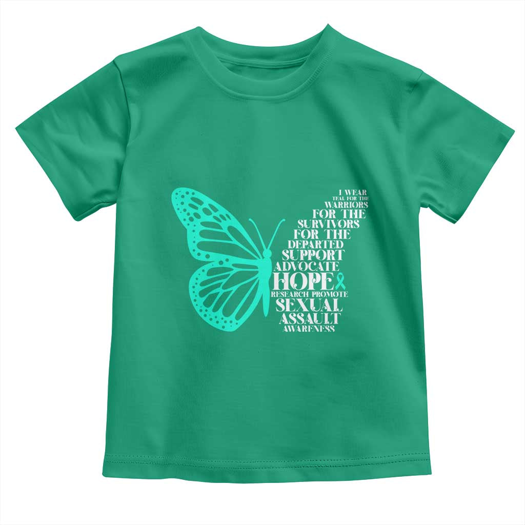 I Wear Teal For Sexual Assault Awareness Toddler T Shirt