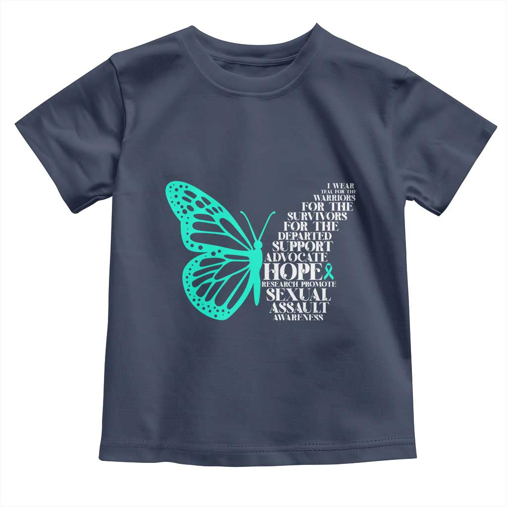 I Wear Teal For Sexual Assault Awareness Toddler T Shirt