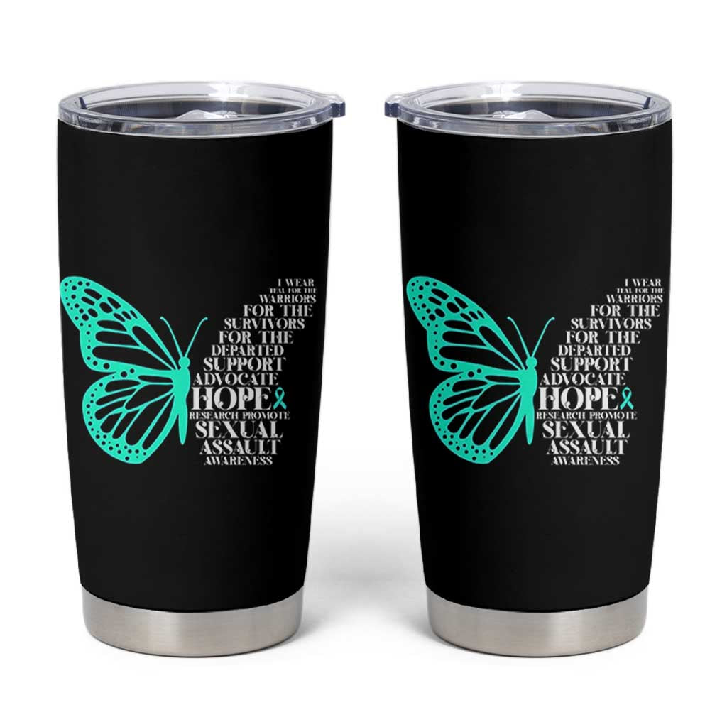 I Wear Teal For Sexual Assault Awareness Tumbler Cup