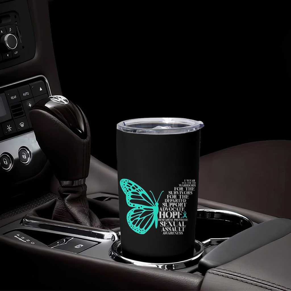 I Wear Teal For Sexual Assault Awareness Tumbler Cup