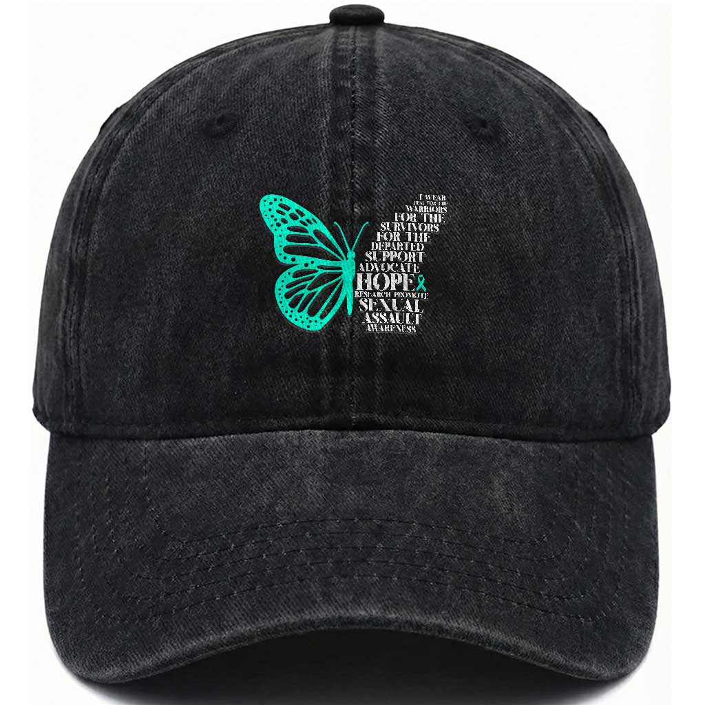 I Wear Teal For Sexual Assault Awareness Washed Cotton Baseball Cap