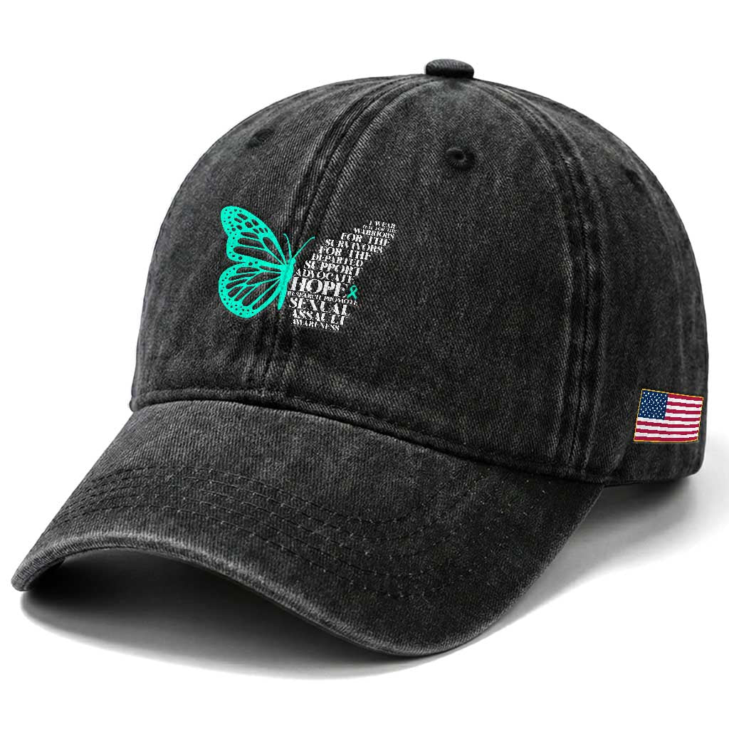 I Wear Teal For Sexual Assault Awareness Washed Cotton Baseball Cap