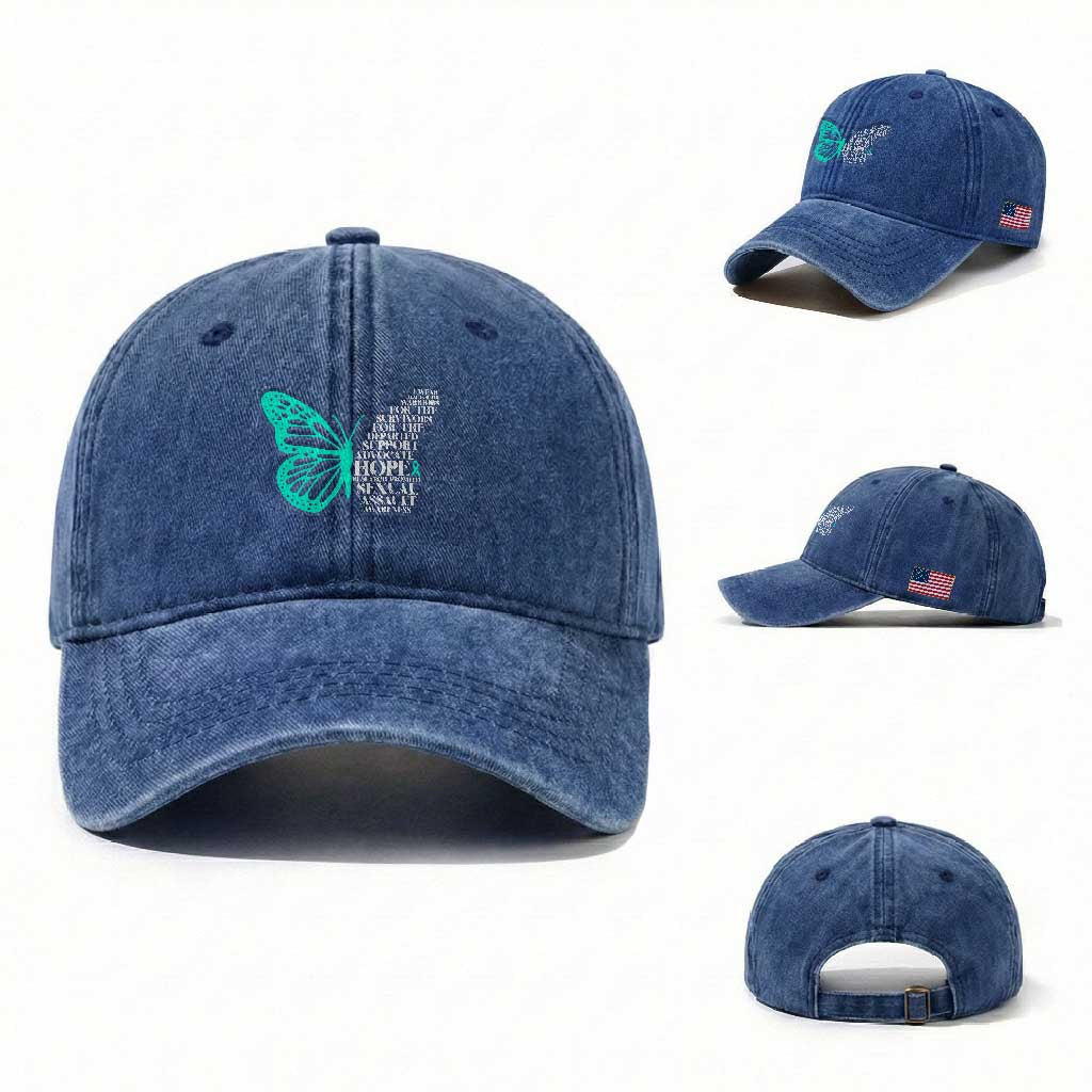 I Wear Teal For Sexual Assault Awareness Washed Cotton Baseball Cap