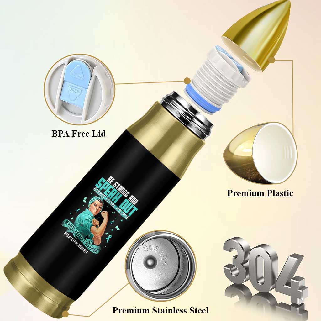 Sexual Assault Awareness Bullet Tumbler Be Strong And Speak Out Against Sexual Violence