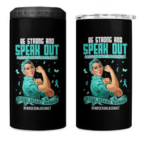 Sexual Assault Awareness 4 in 1 Can Cooler Tumbler Be Strong And Speak Out Against Sexual Violence