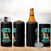 Sexual Assault Awareness 4 in 1 Can Cooler Tumbler Be Strong And Speak Out Against Sexual Violence