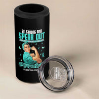 Sexual Assault Awareness 4 in 1 Can Cooler Tumbler Be Strong And Speak Out Against Sexual Violence