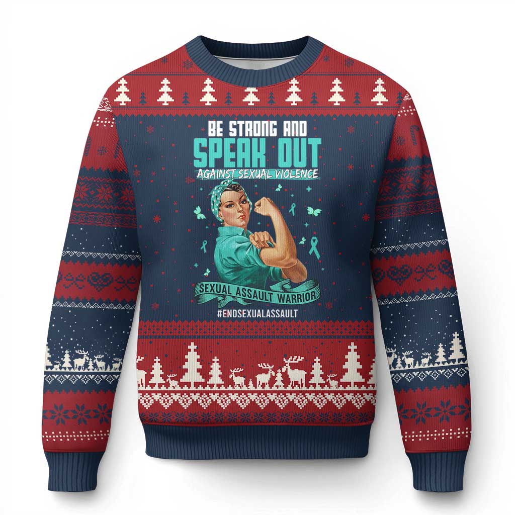 Sexual Assault Awareness Ugly Christmas Sweater Be Strong And Speak Out Against Sexual Violence