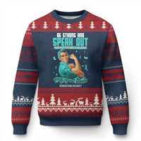 Sexual Assault Awareness Ugly Christmas Sweater Be Strong And Speak Out Against Sexual Violence