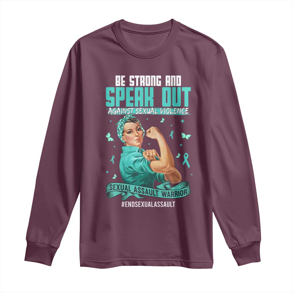 Sexual Assault Awareness Long Sleeve Shirt Be Strong And Speak Out Against Sexual Violence