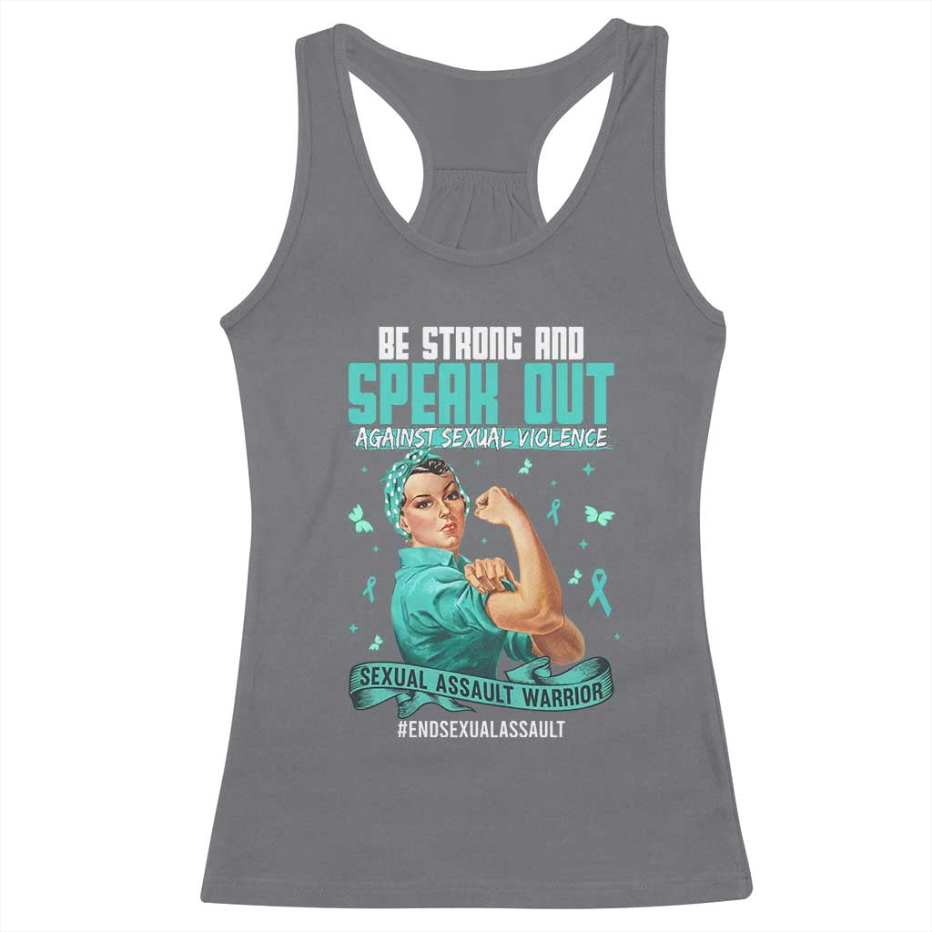 Sexual Assault Awareness Racerback Tank Top Be Strong And Speak Out Against Sexual Violence