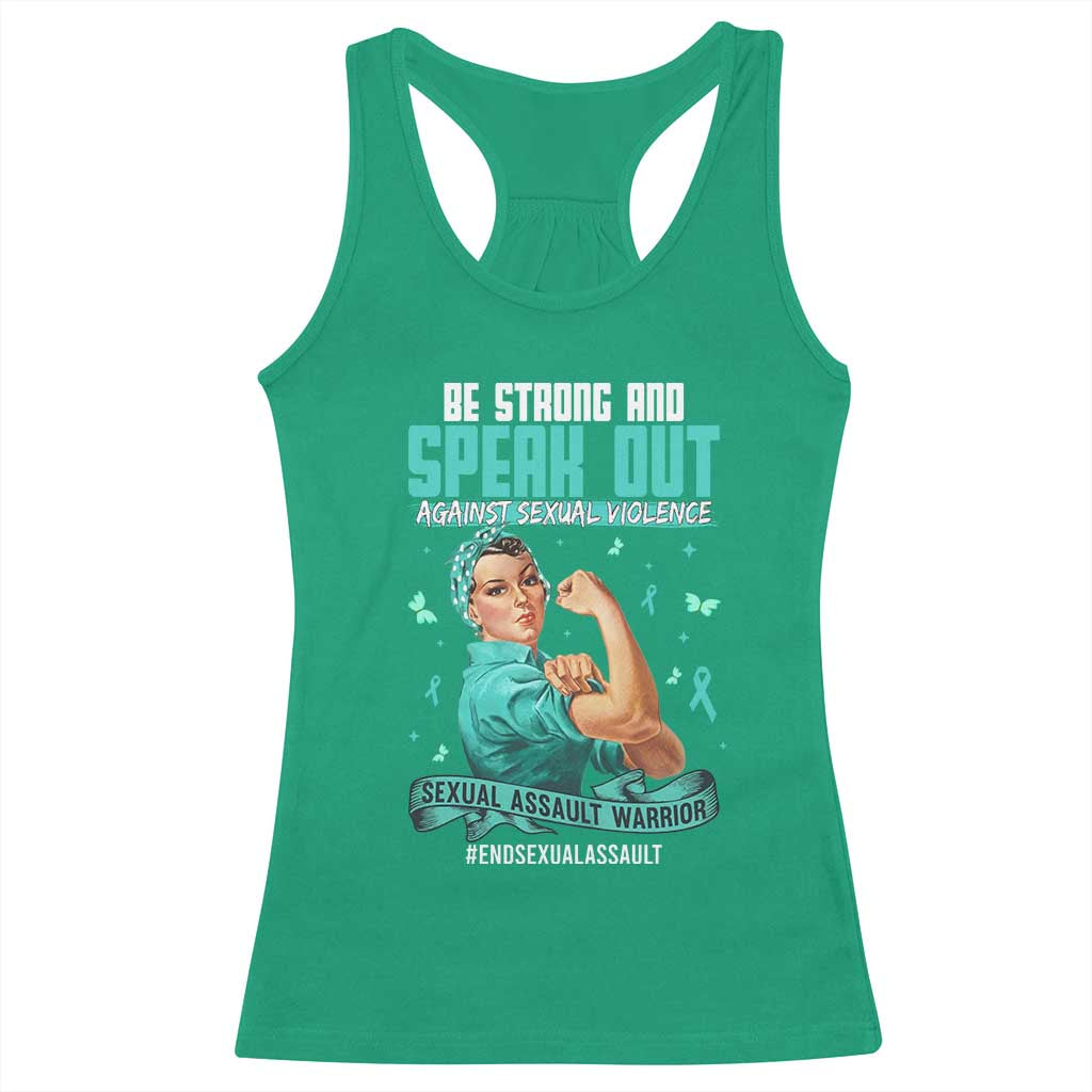 Sexual Assault Awareness Racerback Tank Top Be Strong And Speak Out Against Sexual Violence