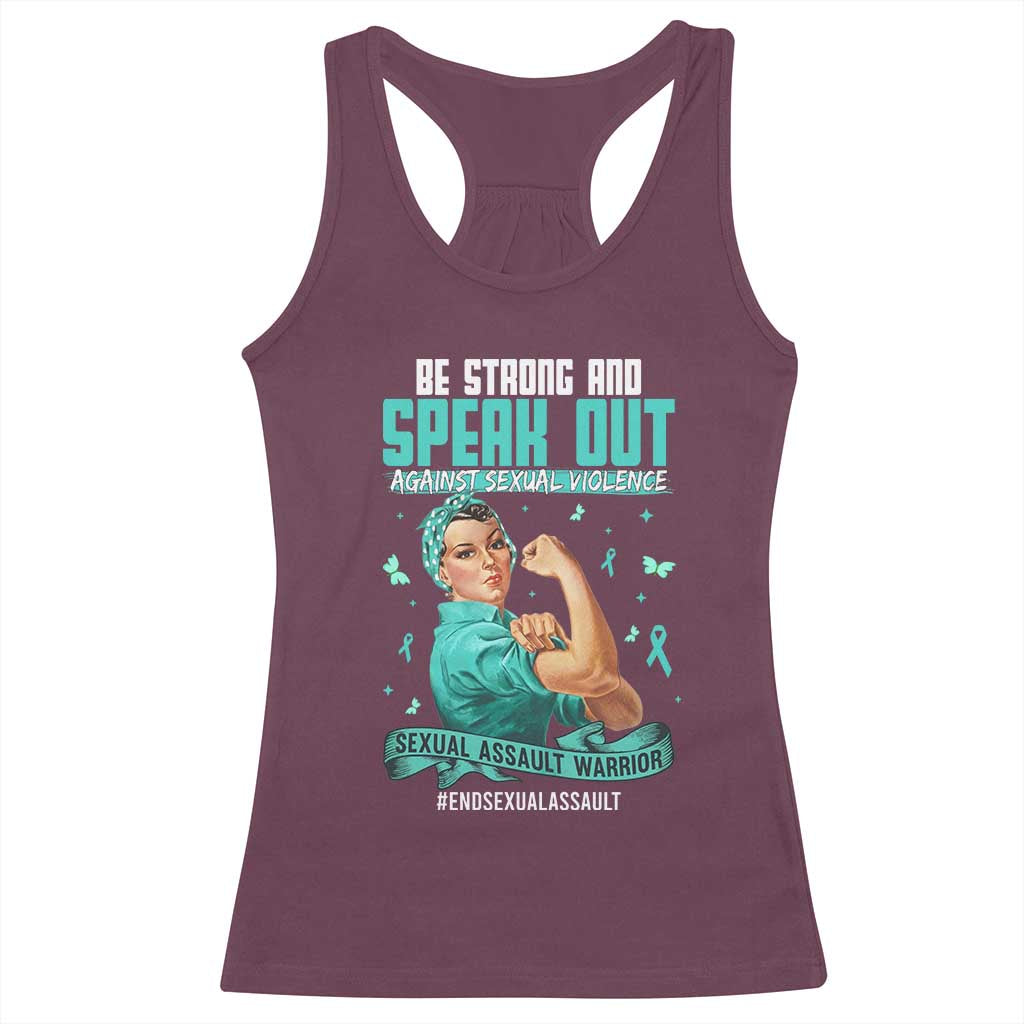 Sexual Assault Awareness Racerback Tank Top Be Strong And Speak Out Against Sexual Violence