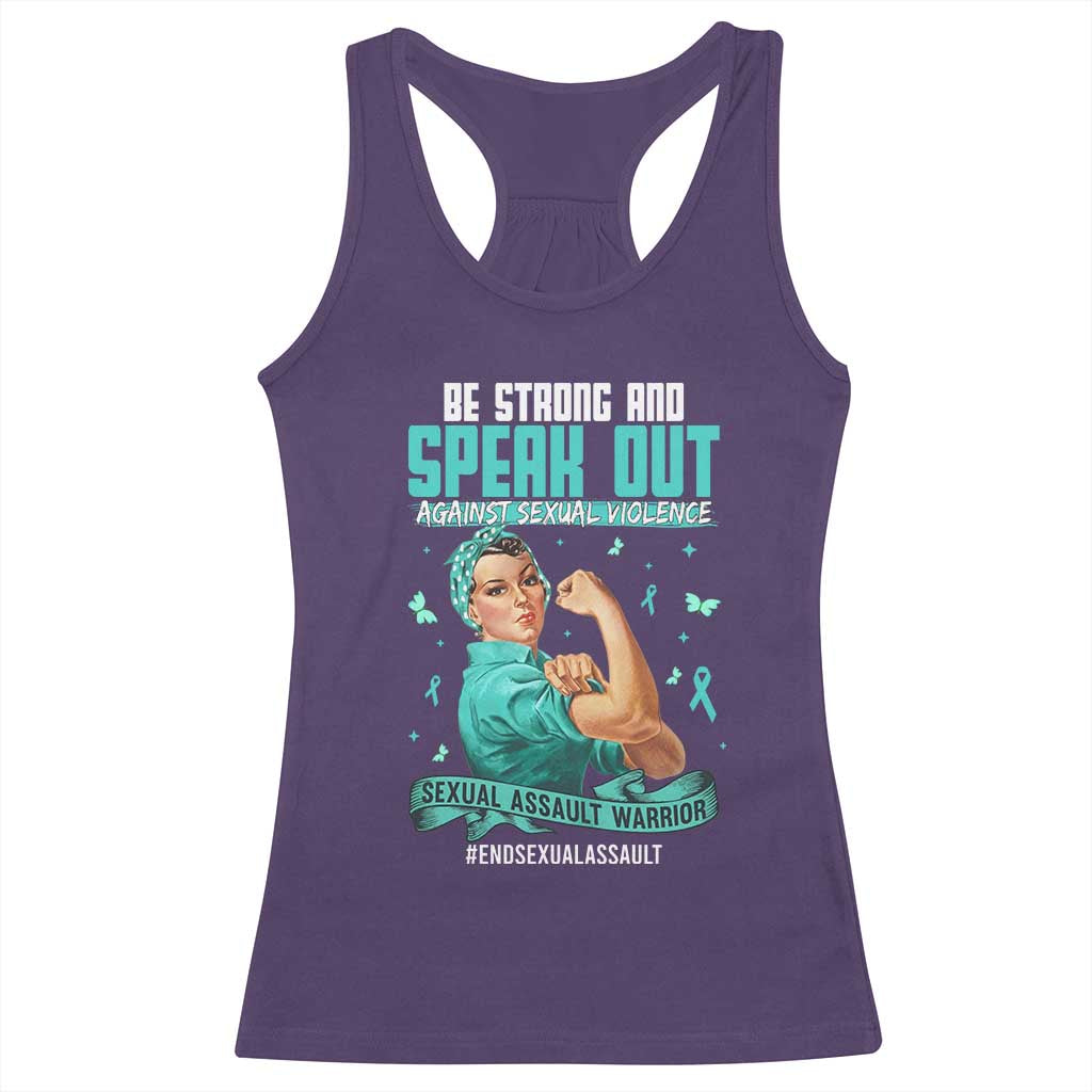 Sexual Assault Awareness Racerback Tank Top Be Strong And Speak Out Against Sexual Violence