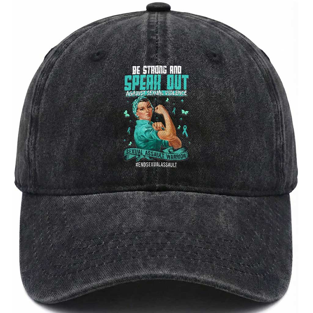 Sexual Assault Awareness Washed Cotton Baseball Cap Be Strong And Speak Out Against Sexual Violence