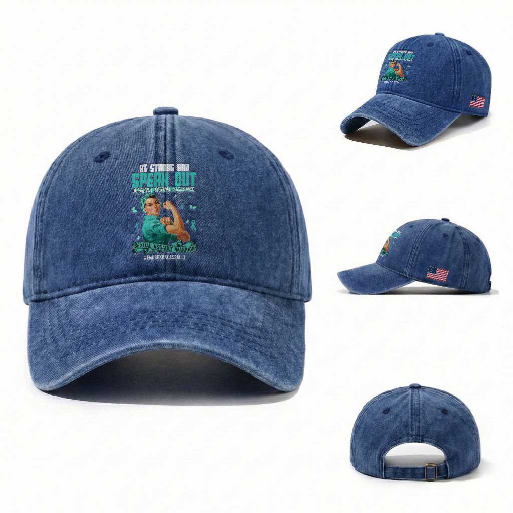 Sexual Assault Awareness Washed Cotton Baseball Cap Be Strong And Speak Out Against Sexual Violence
