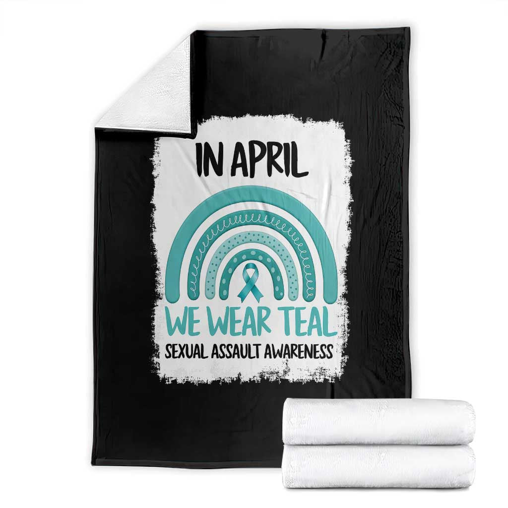 Sexual Assault Awareness Throw Blanket In April We Wear Teal Ribbon