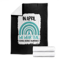 Sexual Assault Awareness Throw Blanket In April We Wear Teal Ribbon