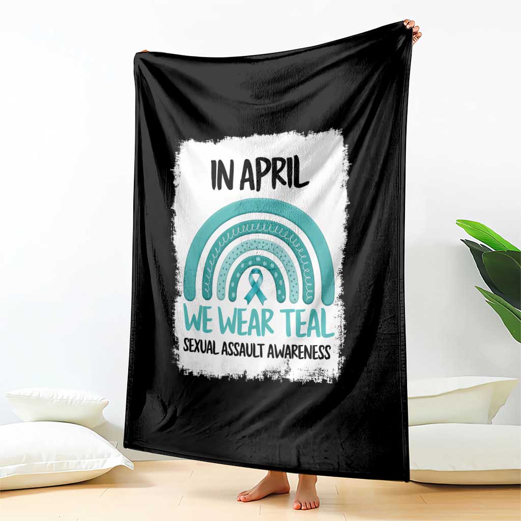 Sexual Assault Awareness Throw Blanket In April We Wear Teal Ribbon