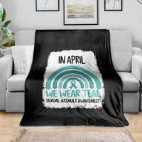 Sexual Assault Awareness Throw Blanket In April We Wear Teal Ribbon