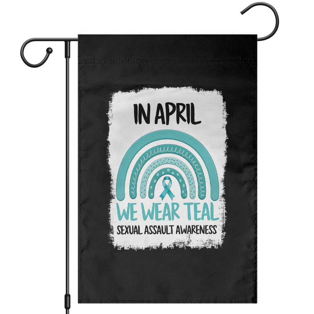 Sexual Assault Awareness Garden Flag In April We Wear Teal Ribbon