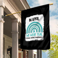 Sexual Assault Awareness Garden Flag In April We Wear Teal Ribbon