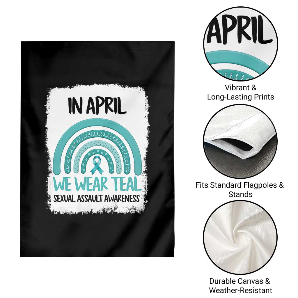 Sexual Assault Awareness Garden Flag In April We Wear Teal Ribbon