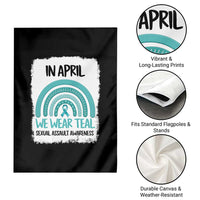 Sexual Assault Awareness Garden Flag In April We Wear Teal Ribbon