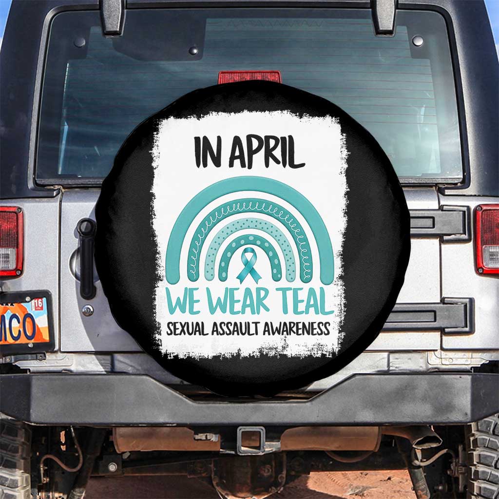 Sexual Assault Awareness Spare Tire Cover In April We Wear Teal Ribbon