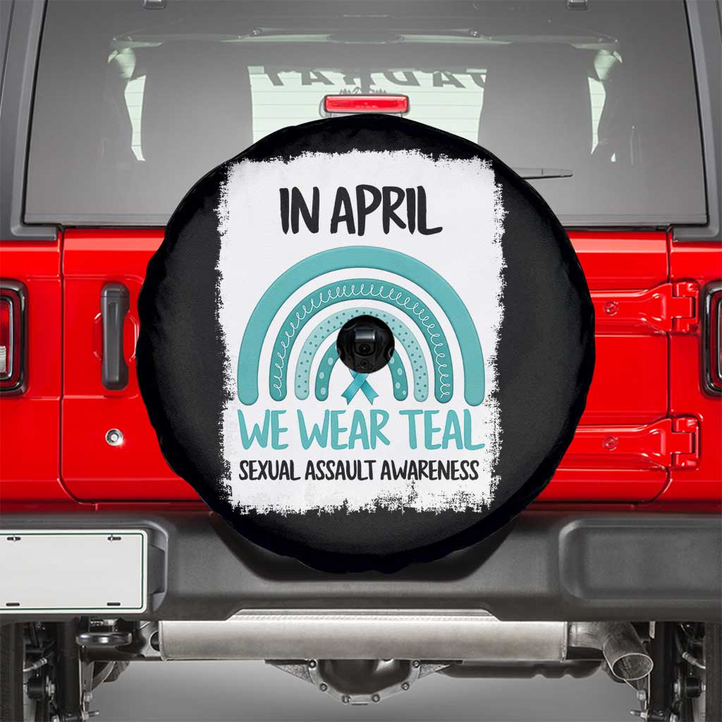 Sexual Assault Awareness Spare Tire Cover In April We Wear Teal Ribbon