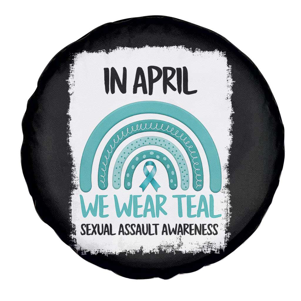 Sexual Assault Awareness Spare Tire Cover In April We Wear Teal Ribbon